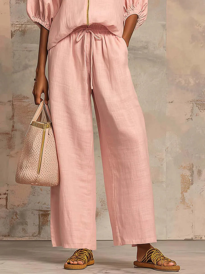 Alba | Set van twee delen: Relaxed shirt en wijde broek