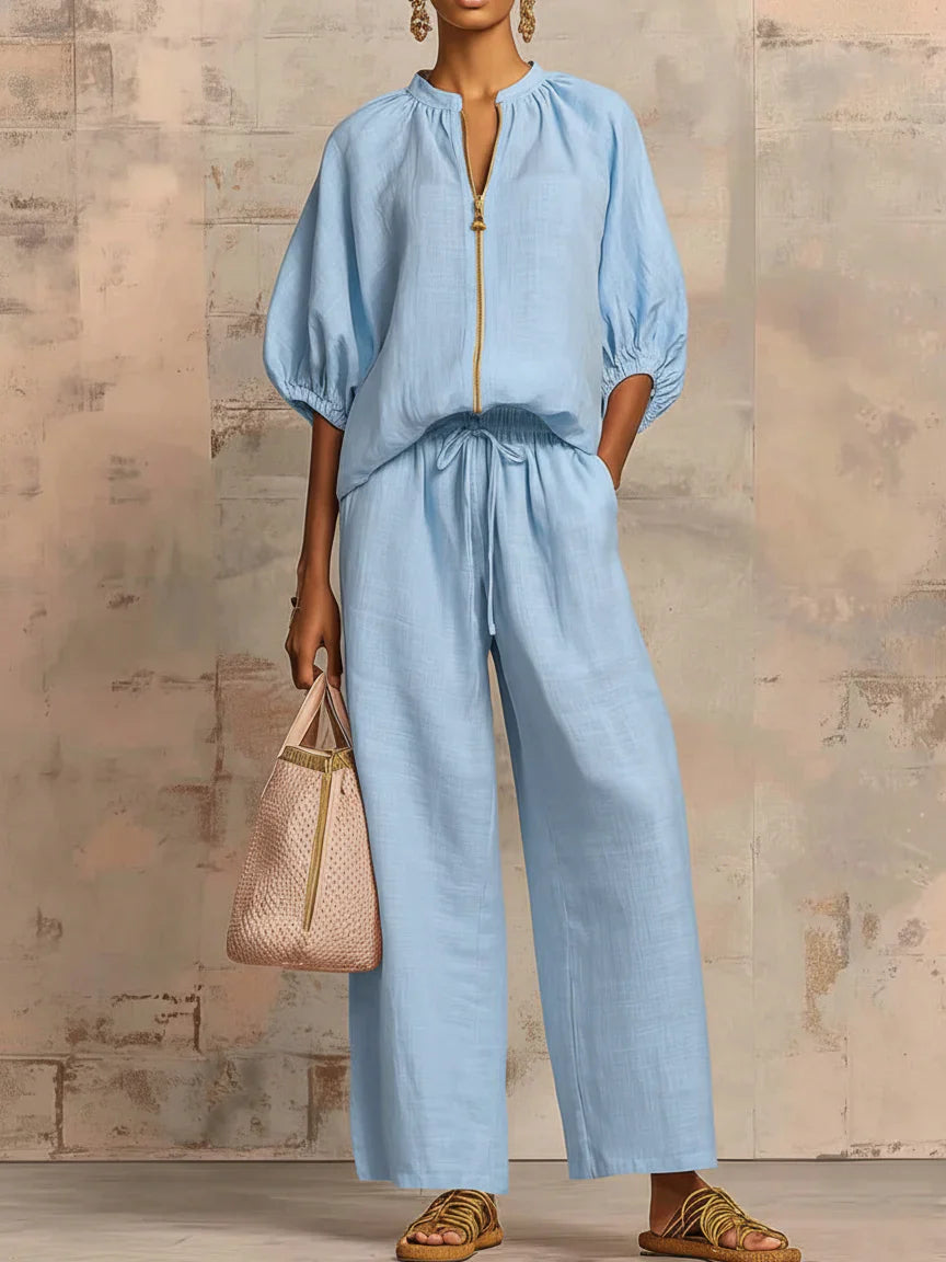 Alba | Set van twee delen: Relaxed shirt en wijde broek