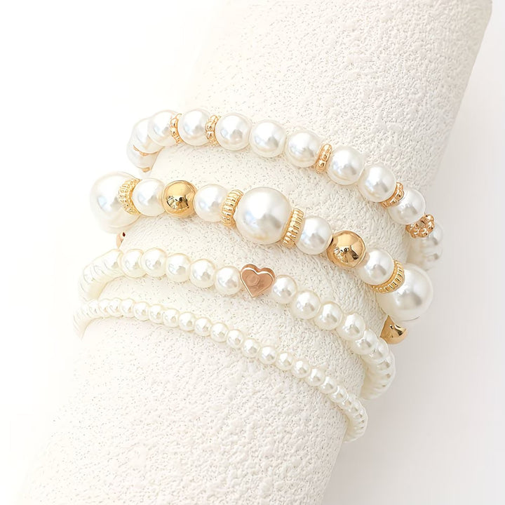 Parel Stapelarmband Set van 4