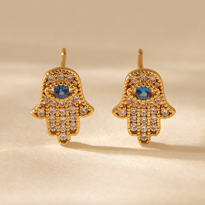 Hamsa Hand Oorknopjes | Symbolische Oorbellen