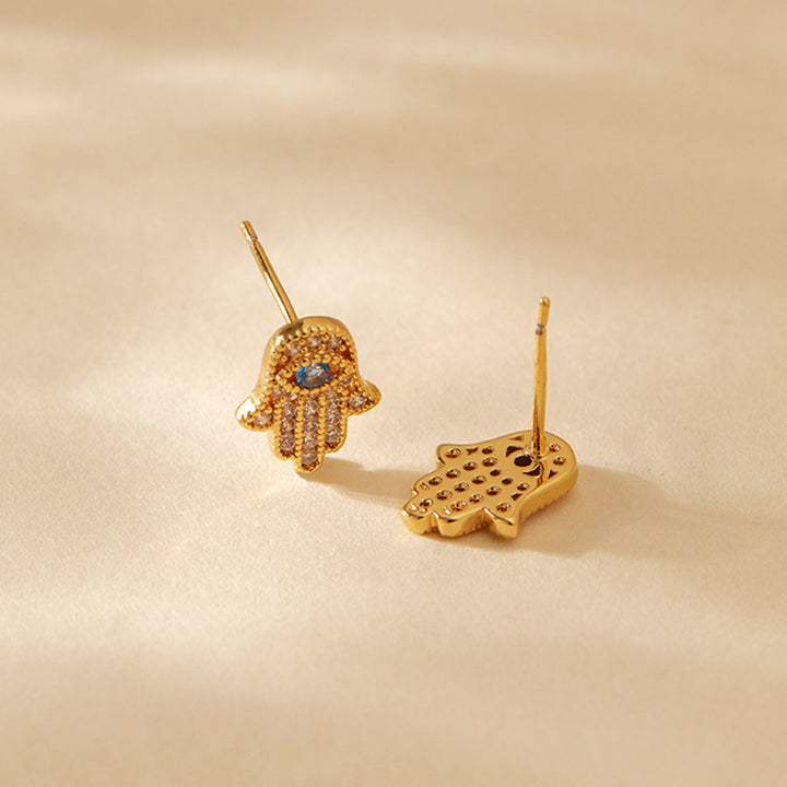 Hamsa Hand Oorknopjes | Symbolische Oorbellen