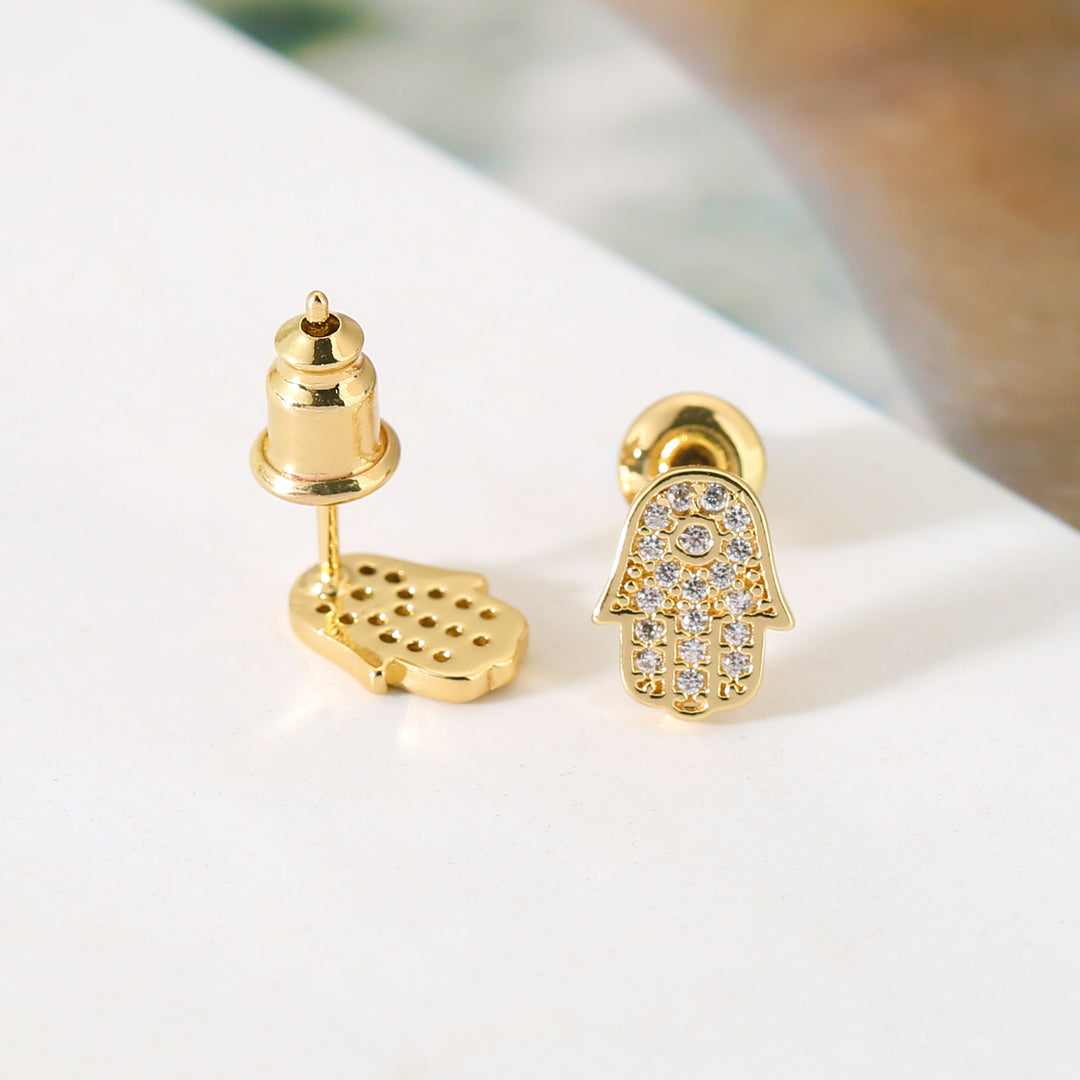 Hamsa™ Hand Oorknopjes | Symbolische Beschermende Oorbellen voor Elke Dag