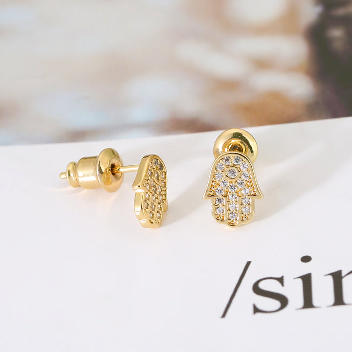 Hamsa Hand Oorknopjes | Symbolische Oorbellen