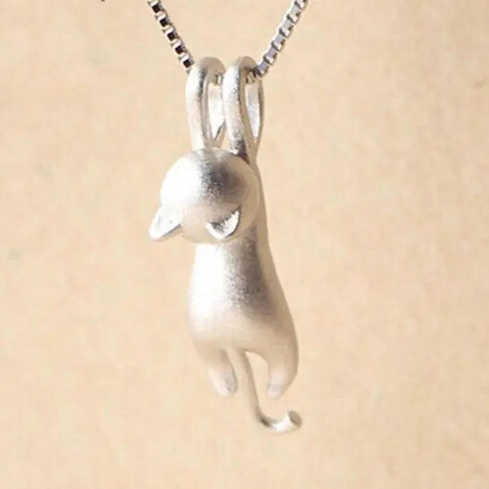 Vrolijke Ketting met een Zilveren Katje 925