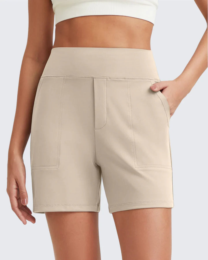 Zeni - Hoge Taille Sport Shorts met Diepe Zakken