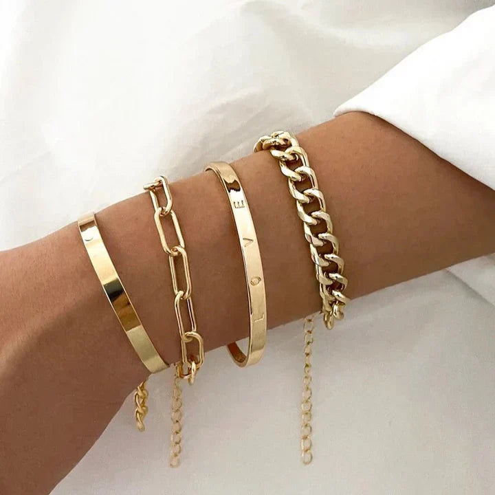 Elegant Mercer Elan gouden armbandenset