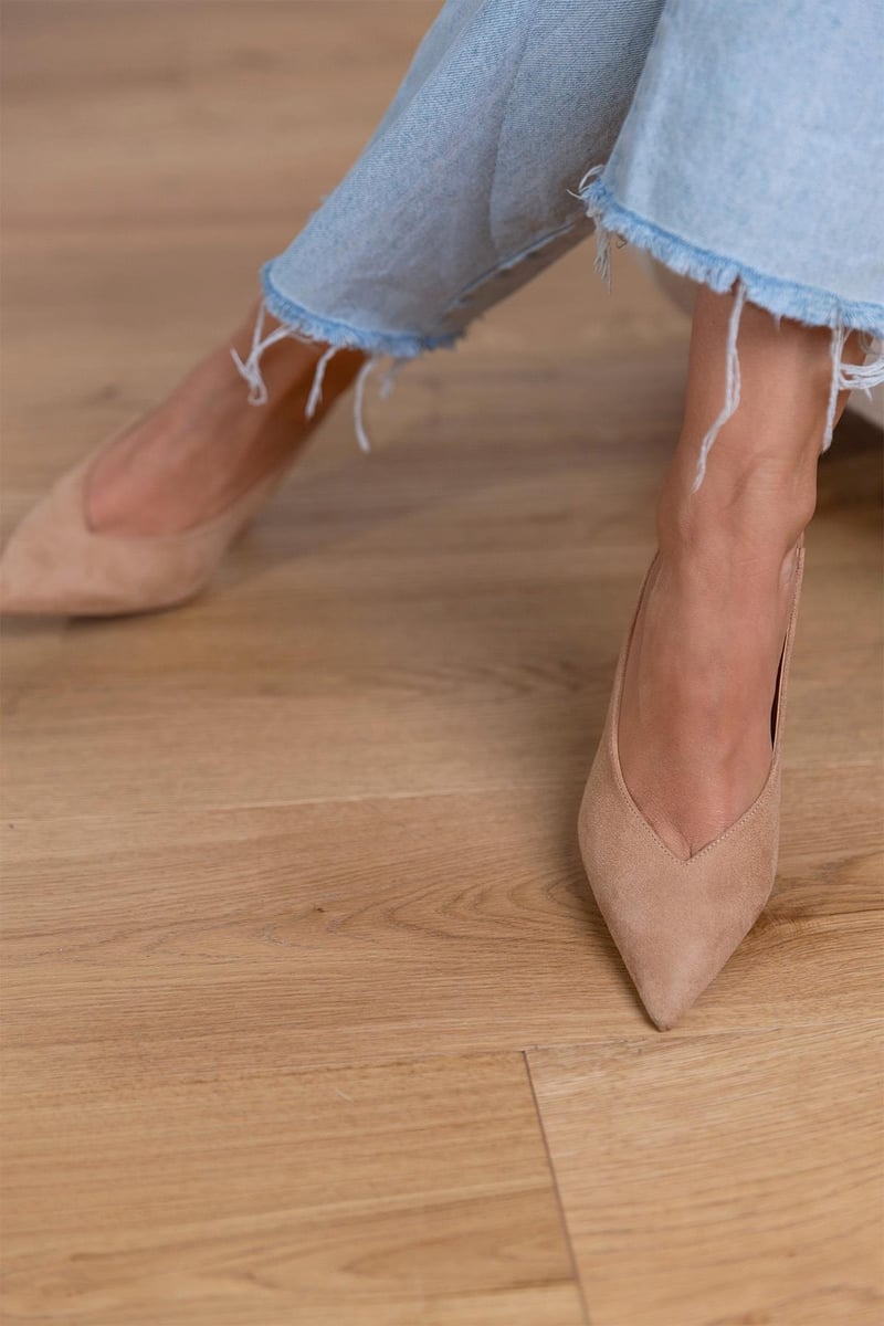 Marlena™ | Nude open hakken met fijne hak