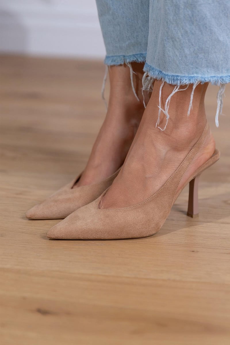 Marlena™ | Nude open hakken met fijne hak