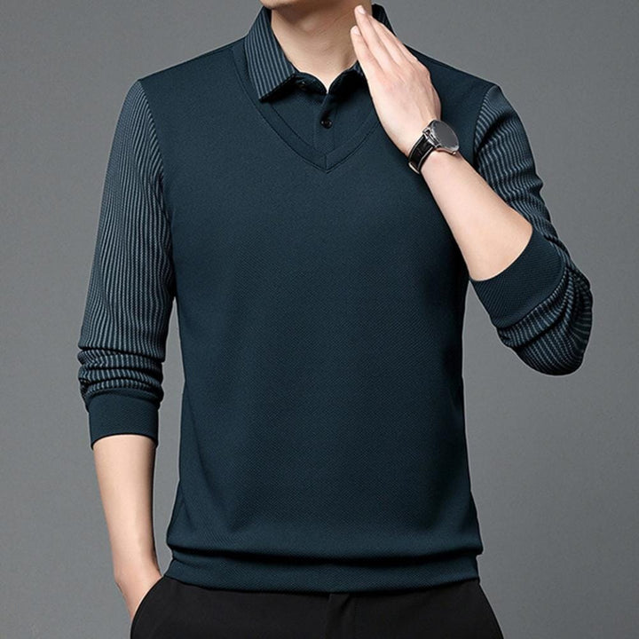 Julian™ - Elegante Gestreepte Kraag Twee Delige Shirt