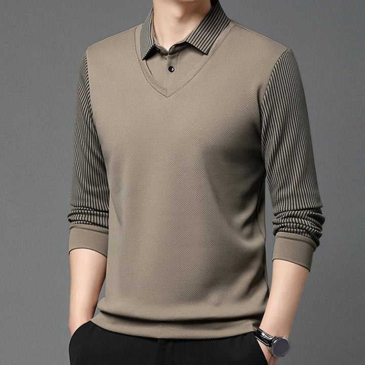 Julian™ - Elegante Gestreepte Kraag Twee Delige Shirt