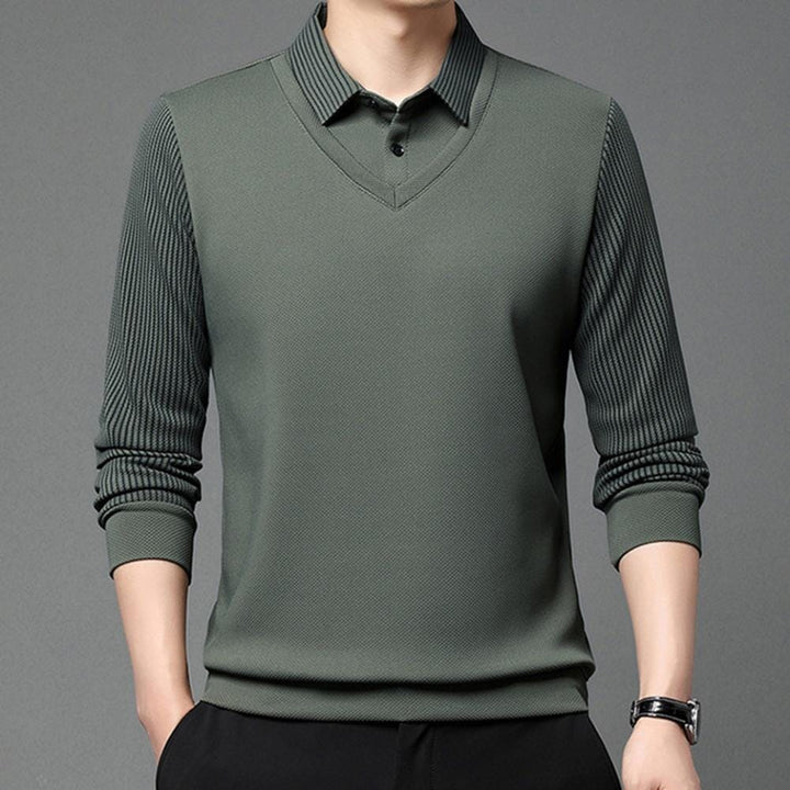 Julian™ - Elegante Gestreepte Kraag Twee Delige Shirt