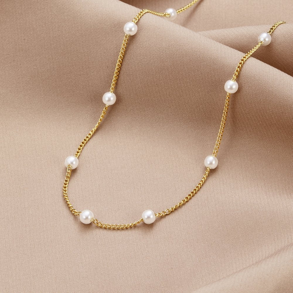Tijdloze Pareloog Gouden Ketting