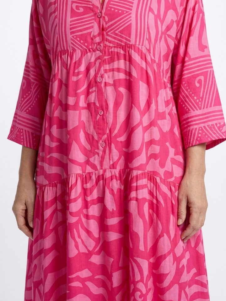 Marielle | Knopen-Front Midi-jurk