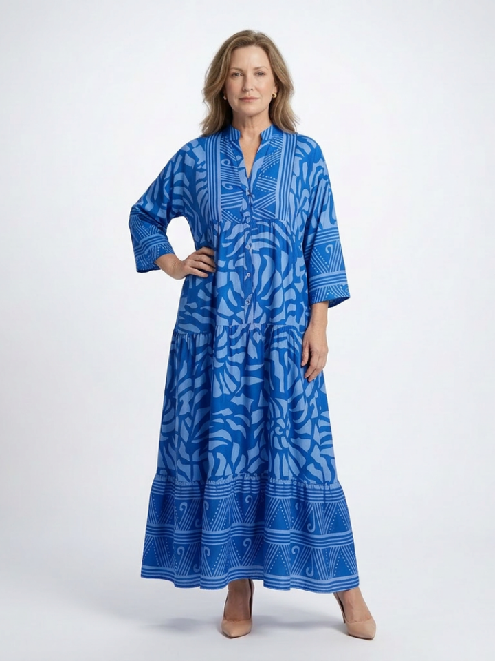 Marielle | Knopen-Front Midi-jurk