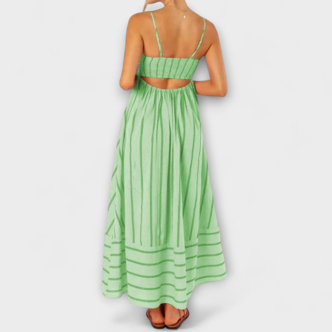 Rosa - Casual Gestreepte Jurk