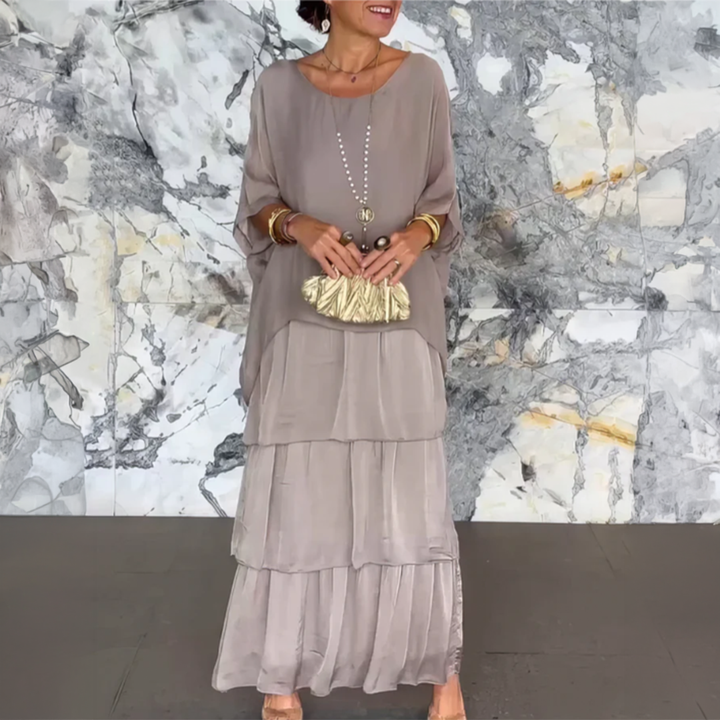 Lara – Elegante lange vloeibare jurk