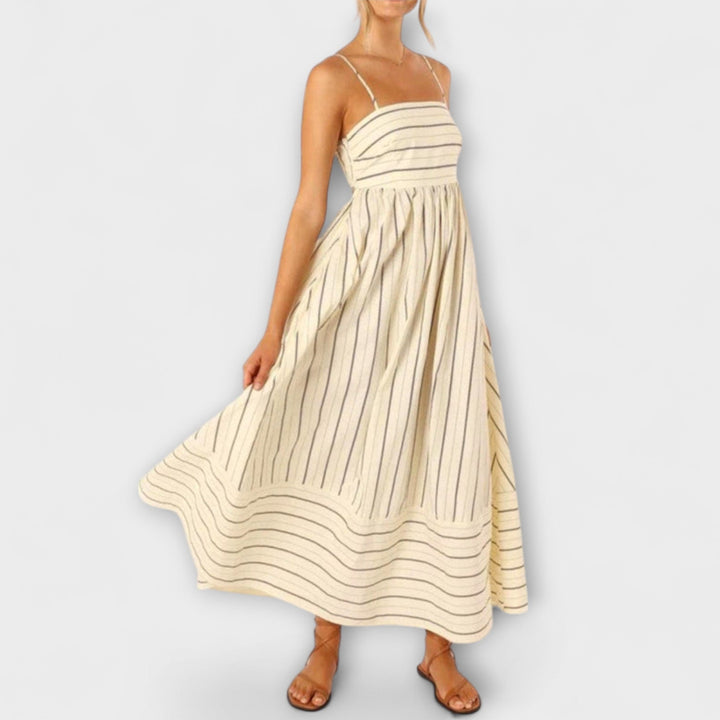 Rosa - Casual Gestreepte Jurk