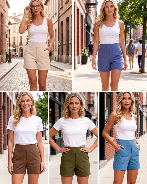 Zeni - Hoge Taille Sport Shorts met Diepe Zakken